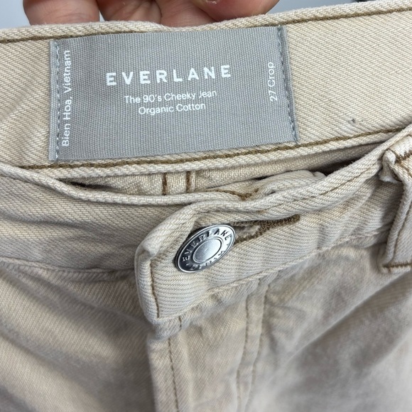 NWOT Everlane The 90’s Cheeky Jean Crop in Organic Cotton Tan Cream 27 - Picture 4 of 4